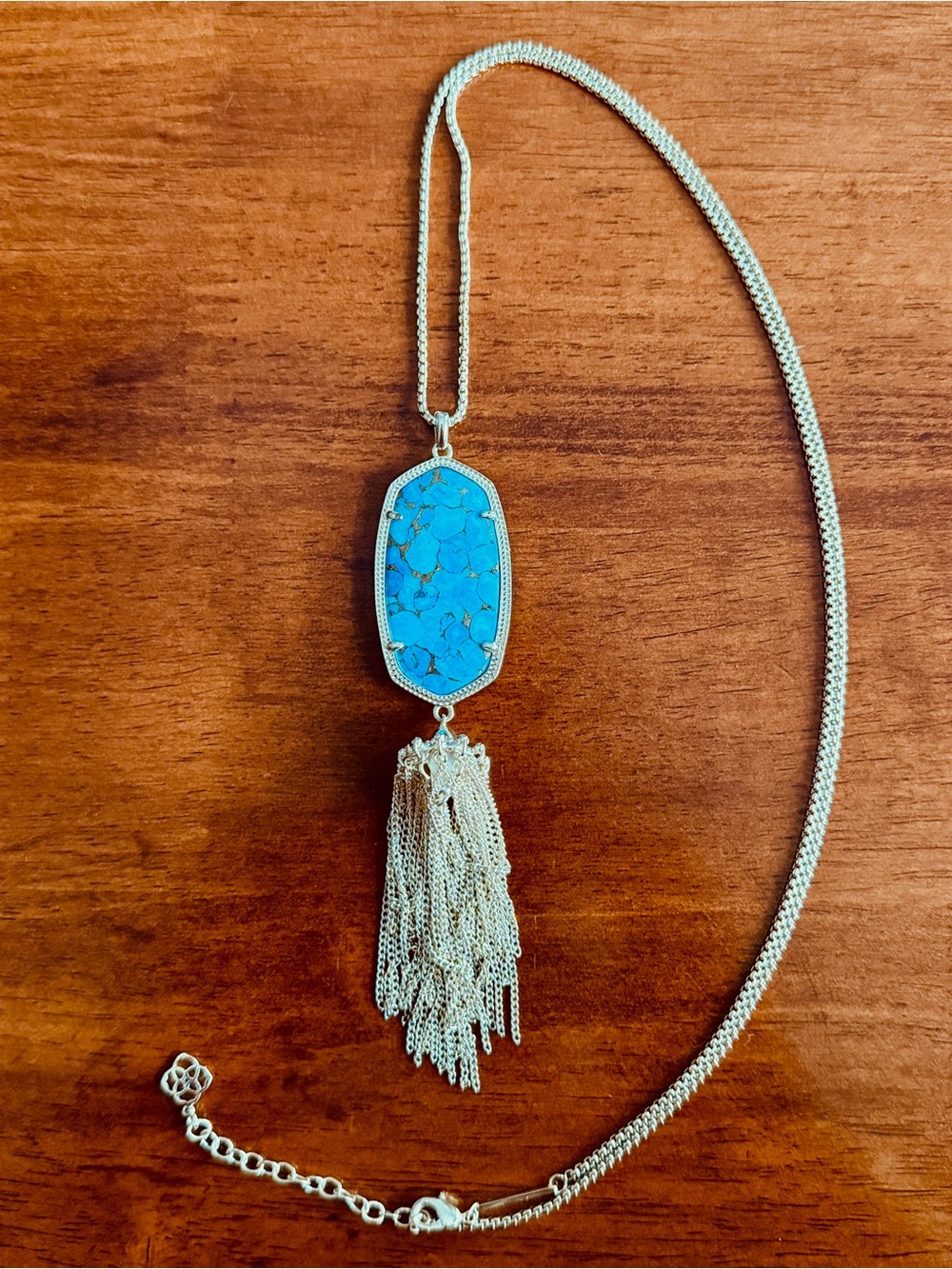Kendra Scott Turquoise and Gold Tassel Necklace - Women Jewelry